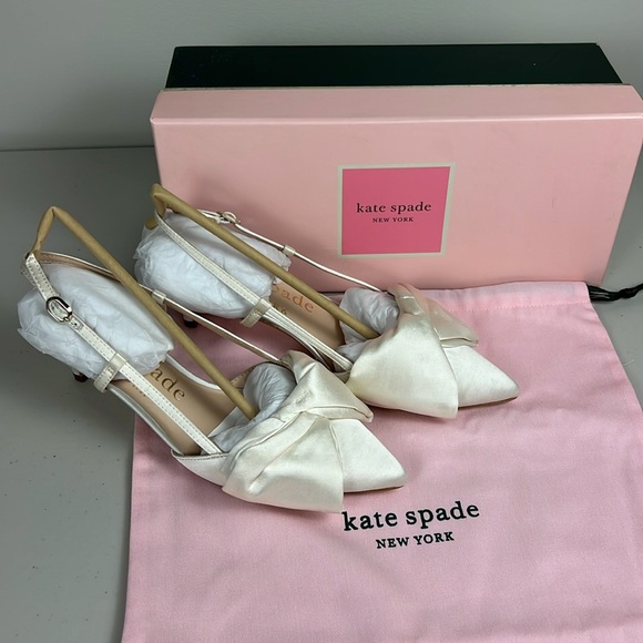 Kate Spade White Satin Heels - Picture 5 of 16